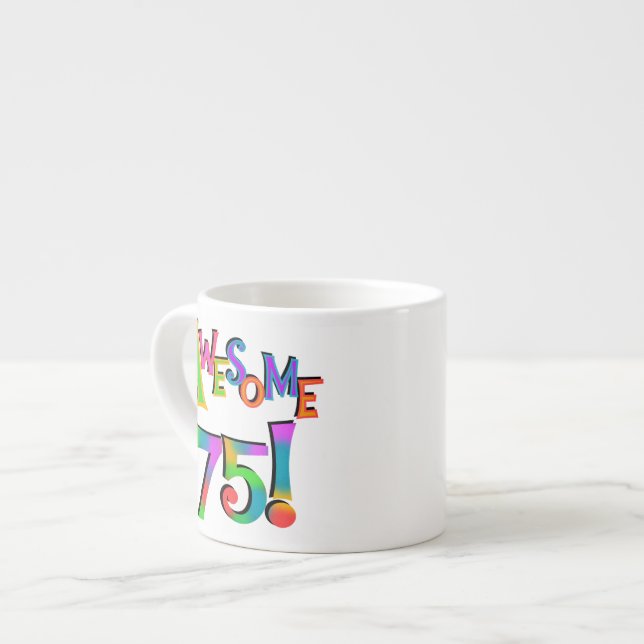 Tasse Expresso Super 75 T-shirts et cadeaux d'anniversaire (Devant gauche)