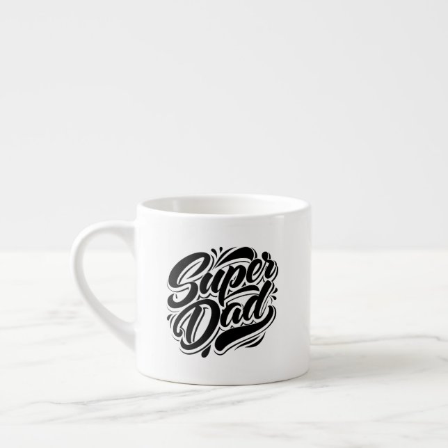 Tasse Expresso Super Dad Hero Typographie Design-67888 (Gauche)