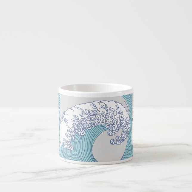 Tasse Expresso Surf asiatique japonais Vague Art Ocean Art (Devant)