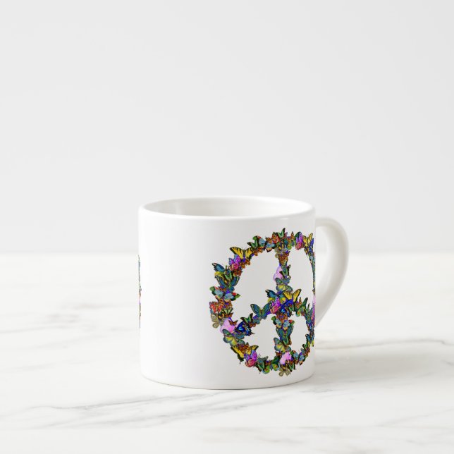 Tasse Expresso Symbole de paix de papillon (Devant droit)