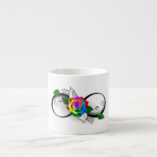 Tasse Expresso Symbole d'infini avec Rose arc-en-ciel