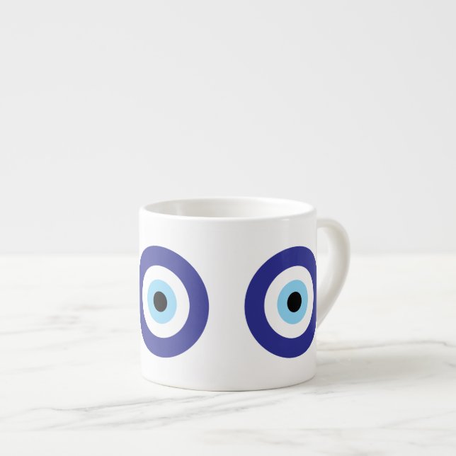 Tasse Expresso Symbole grec Evil Blue Mati (Devant droit)