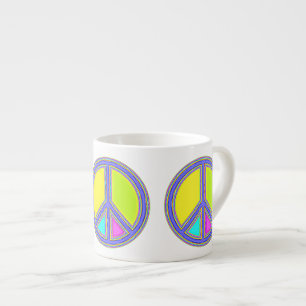 Tasse Expresso Symbole PAIX avec des couleurs remplies