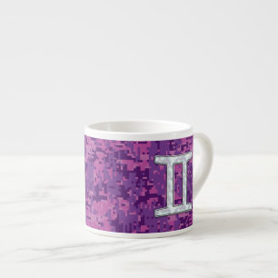 Tasse Expresso SYMBOLE Zodiaque Pearl Gemini sur Camouflage numér