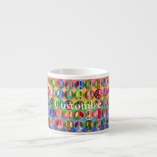 Tasse Expresso Symboles de paix multicolores motif Thunder_Cove