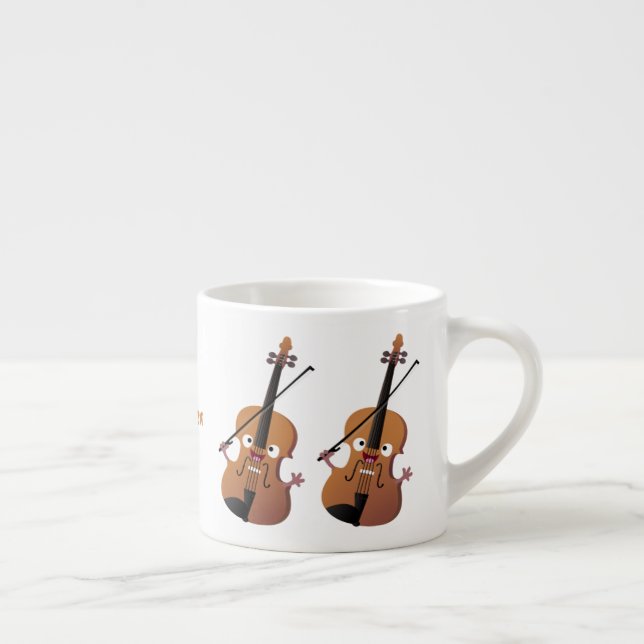 Tasse Expresso Sympa drôle violon personnage de dessin animé (Droite)