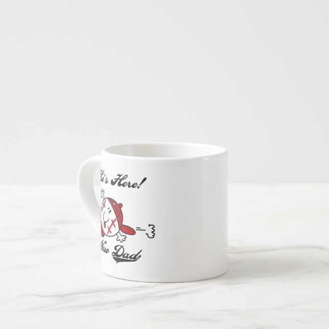 Tasse Expresso T-shirts et cadeaux de baseball Nouveau papa (Devant gauche)