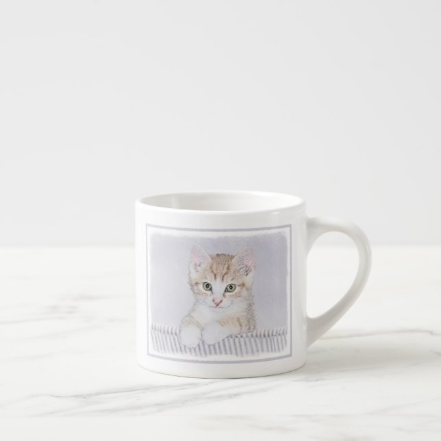 Tasse Expresso Tabby Orange Kitten Peinture - Art Chat original (Droite)