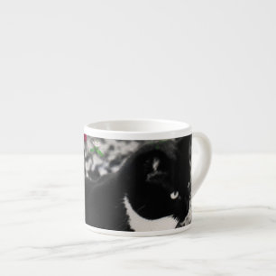 Tasse Expresso Taches de rousseur en fleurs II - chat de Kitty de