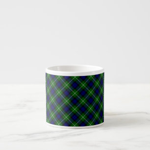 Tasse Expresso Tartan Lamont bleu vert carreau