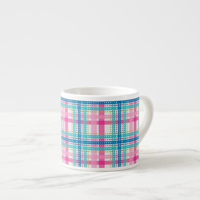 Tasse Expresso Tartan, motif de plaid (Devant droit)