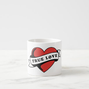 Tasse Expresso Tatouage de cœur de véritable amour Conception d
