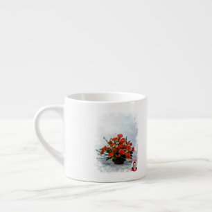 Tasse Expresso Taza de Espresso Bodegón de flores