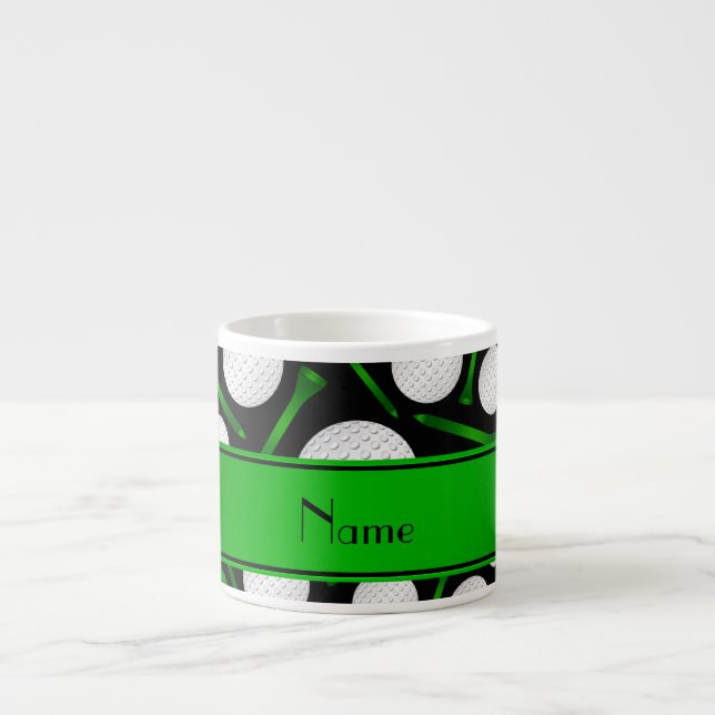 Tasse Expresso Tee - shirt noir nommé personnalisé de boules de (Devant)