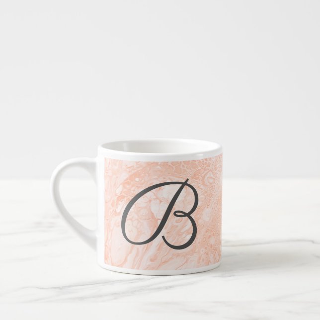 Tasse Expresso Tendance perruques beiges | Monogramme (Gauche)