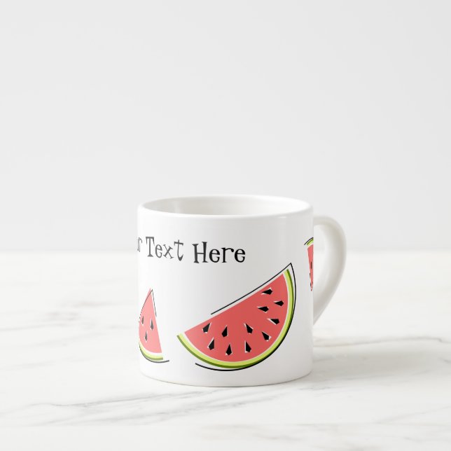 Tasse Expresso Texte de morceaux de pastèque (Devant droit)
