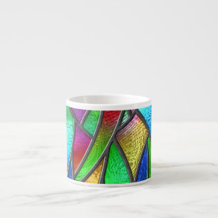 Tasse Expresso Texture 3D Motif en verre coloré