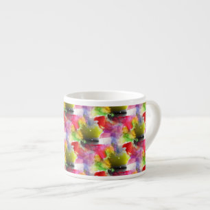 Tasse Expresso Texture de conception rouge, aquarelle jaune
