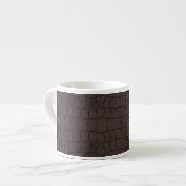 Tasse Expresso Texture de l'alligator Brown (Devant gauche)