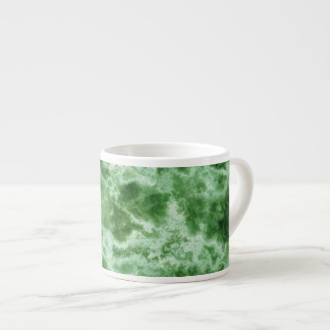 Tasse Expresso Texture de marbre verte (Devant droit)
