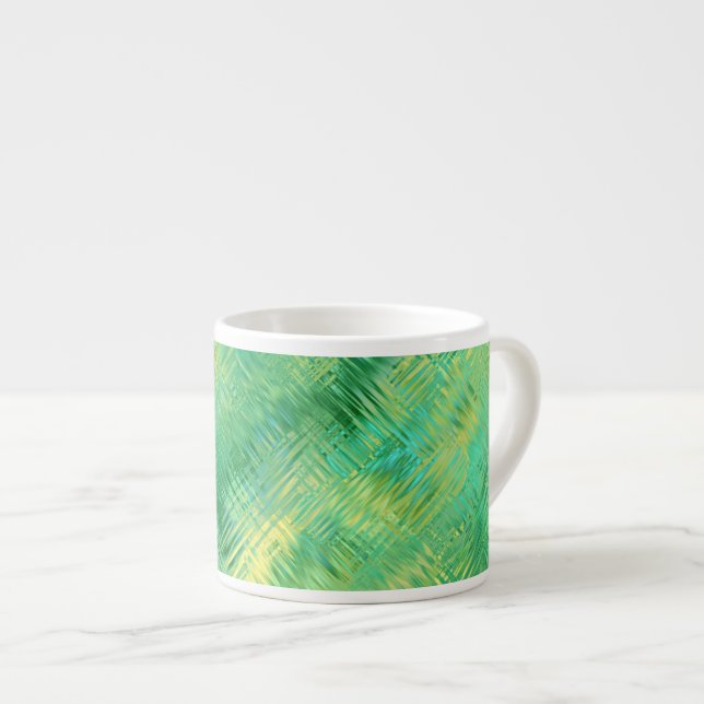 Tasse Expresso Texture verre vert émeraude (Devant droit)