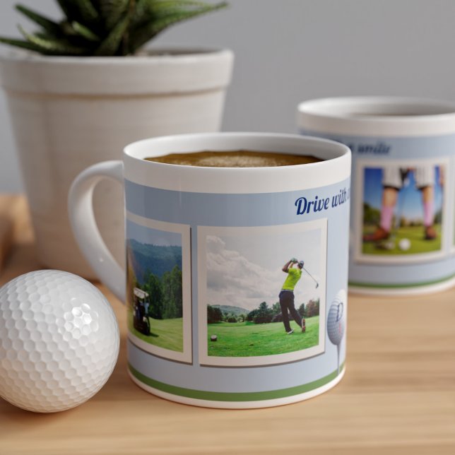 Tasse Expresso Thème de golf Golfer Dad Instantané Photo Espresso (Créateur téléchargé)