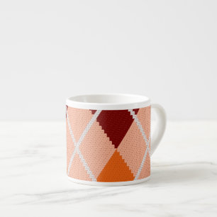 Tasse Expresso Tissu à motifs de losanges réaliste