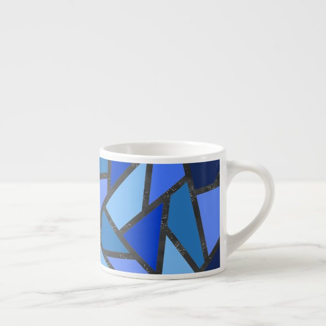 Tasse Expresso Tons de motif en vitrail bleu (Droite)