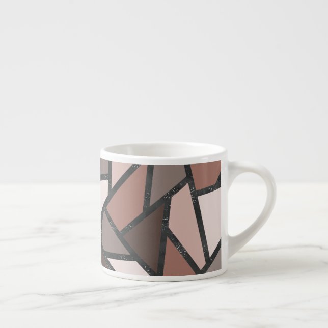 Tasse Expresso Tons de motif en vitrail marron (Droite)