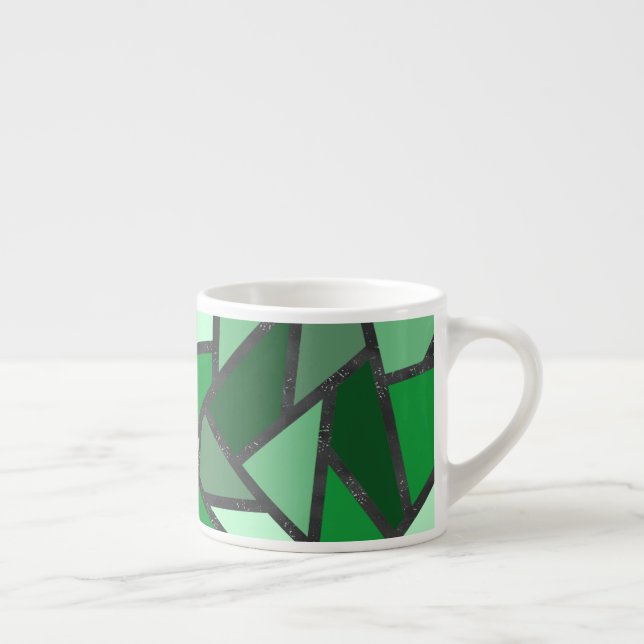 Tasse Expresso Tons de motif en vitrail vert (Droite)