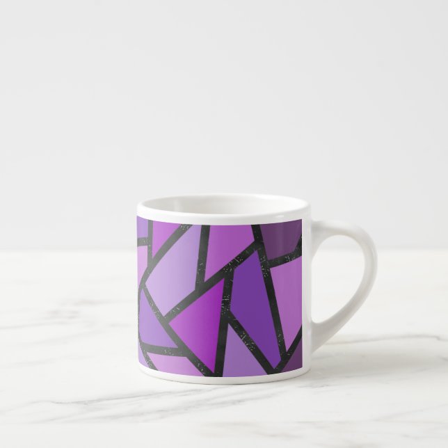 Tasse Expresso Tons de vitrail violet motif (Droite)