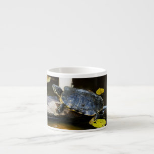 Tasse Expresso Tortue de glisseur d'étang dans le sauvage