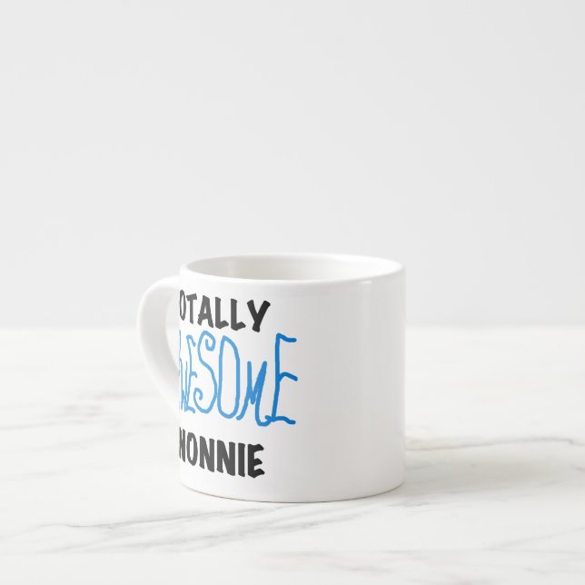Tasse Expresso Totalement génial Nonnie Blue Text Tshirts et cade (Devant gauche)