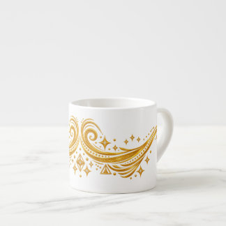 Tasse Expresso Tourbillons et étoiles galactiques dorés