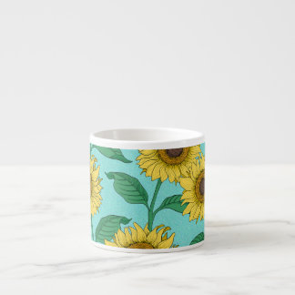 Tasse Expresso Tournesol Illustration Mode Répéter le Motif