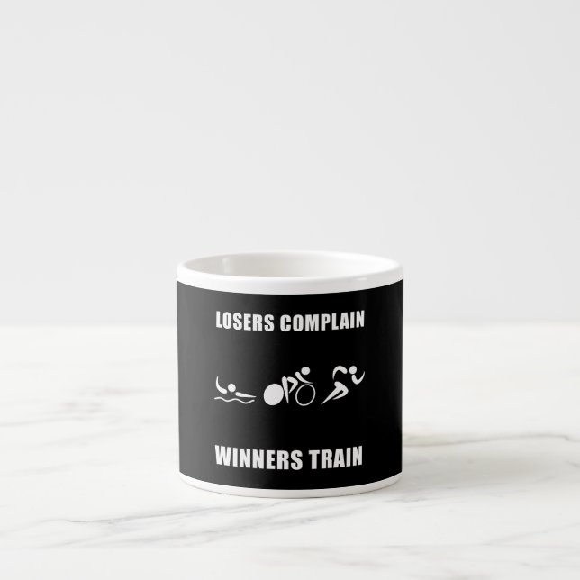 Tasse Expresso Train de gagnants de triathlon (Devant)