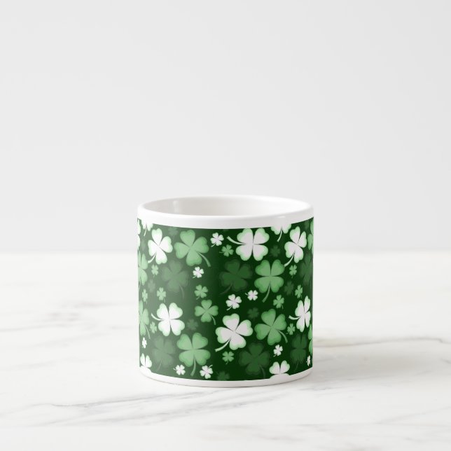 Tasse Expresso Trèfle vert, jour de la Saint-Patrick (Devant)