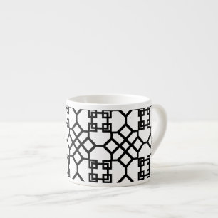 Tasse Expresso Trellis chinoise noir de PixDezine/fond DIY