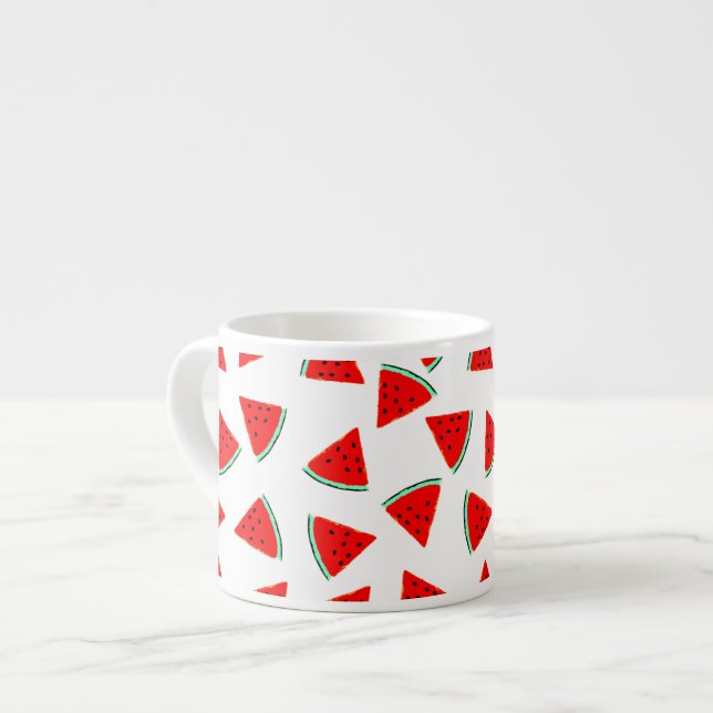 Tasse Expresso Triangles à motif pastèque (Devant gauche)