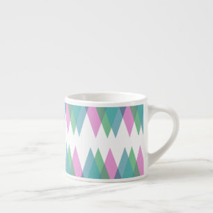Tasse Expresso Triangles rose et vert