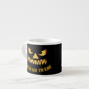 Tasse Expresso Trick or Treat avec visage de citrouille