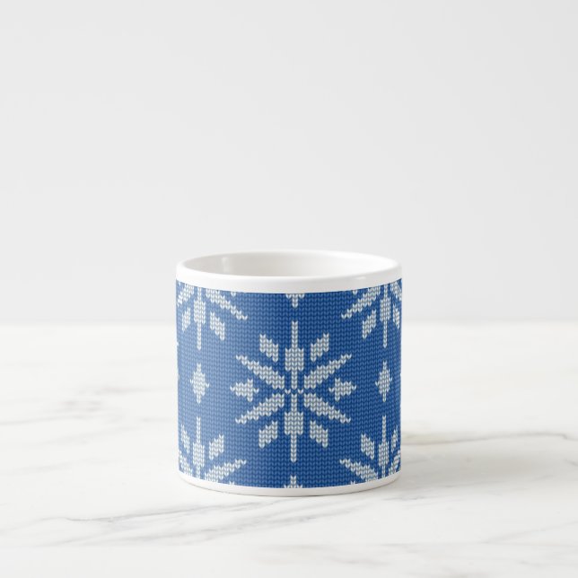 Tasse Expresso Tricot Chute de Neige (Devant)