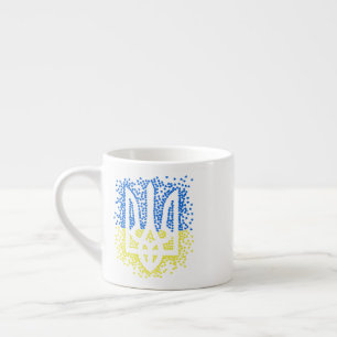 Tasse Expresso Trident de l'emblème ukrainien tryzub dispersant l