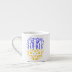 Tasse Expresso Trident heraldique ukrainien tryzub étoiles disper