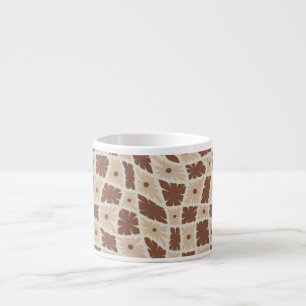 Tasse Expresso Trippy super 60s Flower Checks Neutral Brown