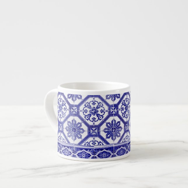 Tasse Expresso Tuiles bleues portugaises traditionnelles (Devant gauche)