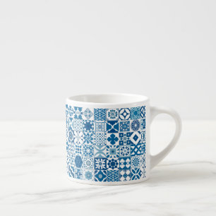 Tasse Expresso Tuiles marocaines - bleu et blanc