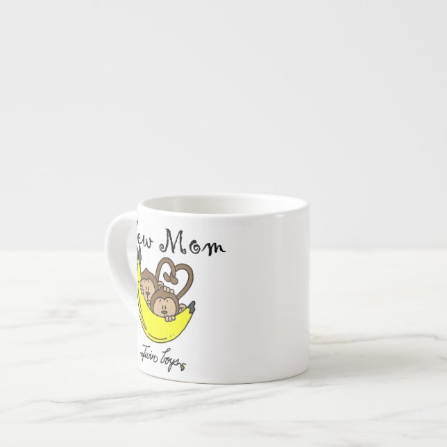 Tasse Expresso Twin Boys New Mom Cadeaux (Devant gauche)