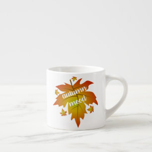 Tasse Expresso Typographie de l'humeur d'automne feuille d'érable