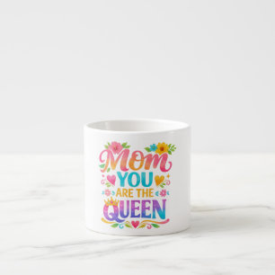 TASSE EXPRESSO TYPOGRAPHIE « MAMAN, TU ES LA REINE »